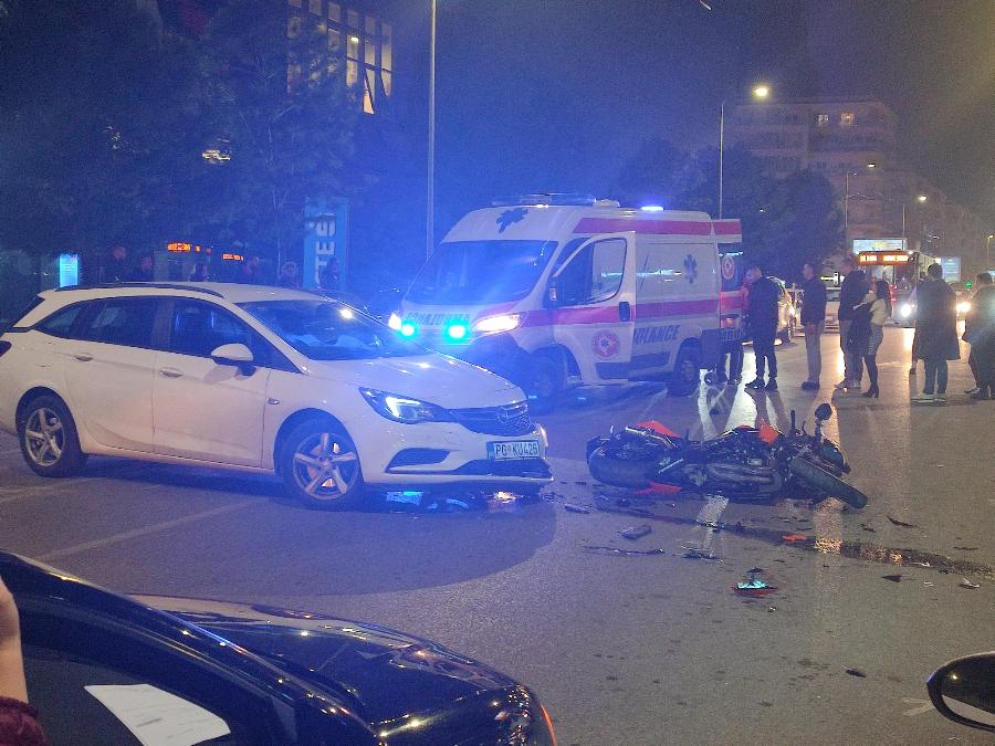 Saobraćajna nezgoda u Podgorici, povrijeđena jedna osoba