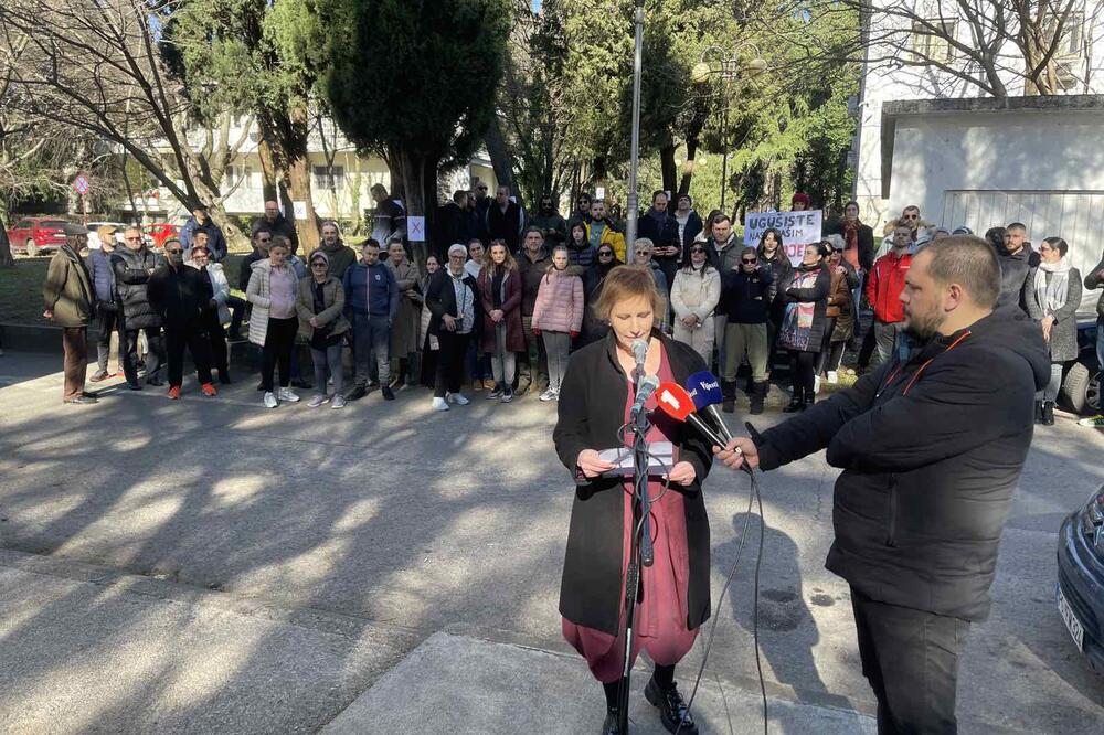 Protest u centru Podgorice zbog plana za novu zgradu: Ako želimo da gradimo gradove u kojima ćemo da živimo punim plućima onda nam trebaju i zelene površine