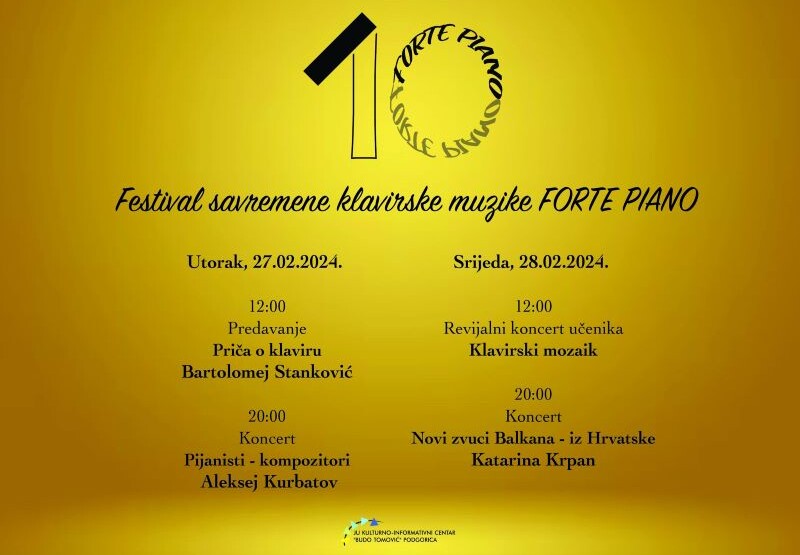 Festival savremene klavirske muzike “Forte piano” X 27. i 28. februara