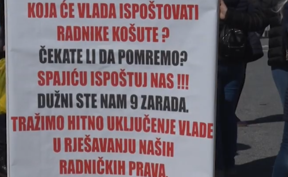 Bivši radnici „Košute“ blokirali put Cetinje – Podgorica