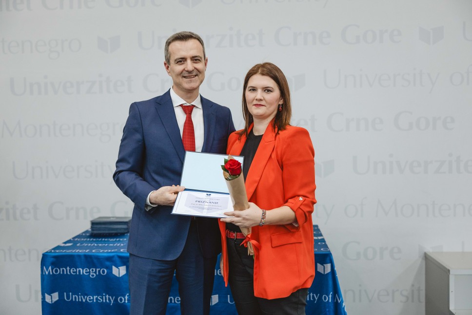 Profesorica Milica Vuković Stamatović dobitnica godišnje nagrade Univerziteta Crne Gore