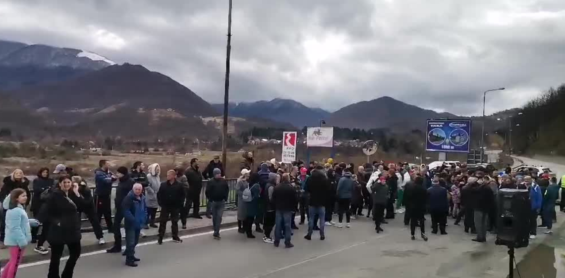 Mojkovac: Protest građana koji se protive otvaranju rudnika Brskovo