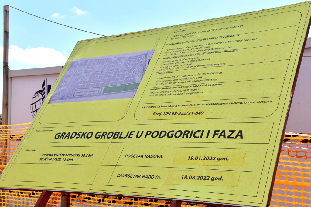 Pogrebne usluge šire kapacitete groblja na Ćemovskom polju: Za gradnju 220 grobnica 350.000