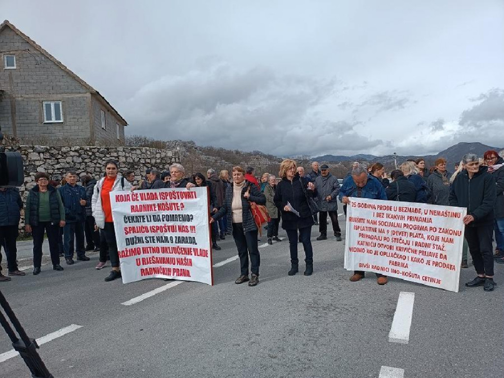 Bivši radnici Košute danas opet blokiraju put: Traže povezivanje radnog staža i isplaćivanje devet zarada