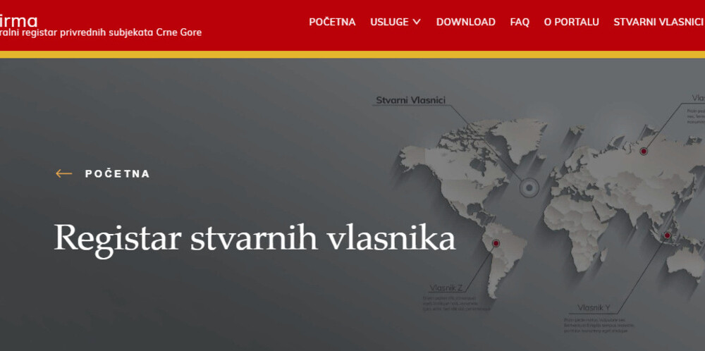 U funkciji Registar stvarnih vlasnika