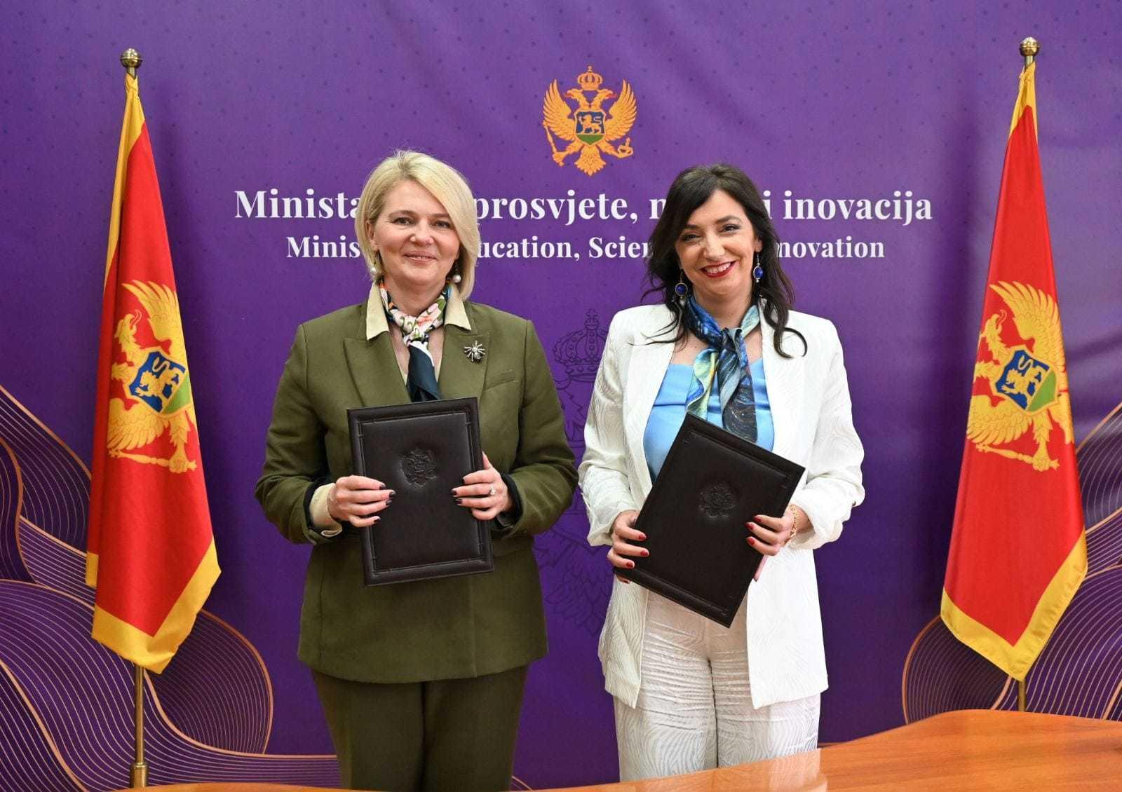 Injac i Stojanović Jakšić potpisale memorandum: Unaprijediće kvalitet obrazovanja i vaspitanja u Podgorici