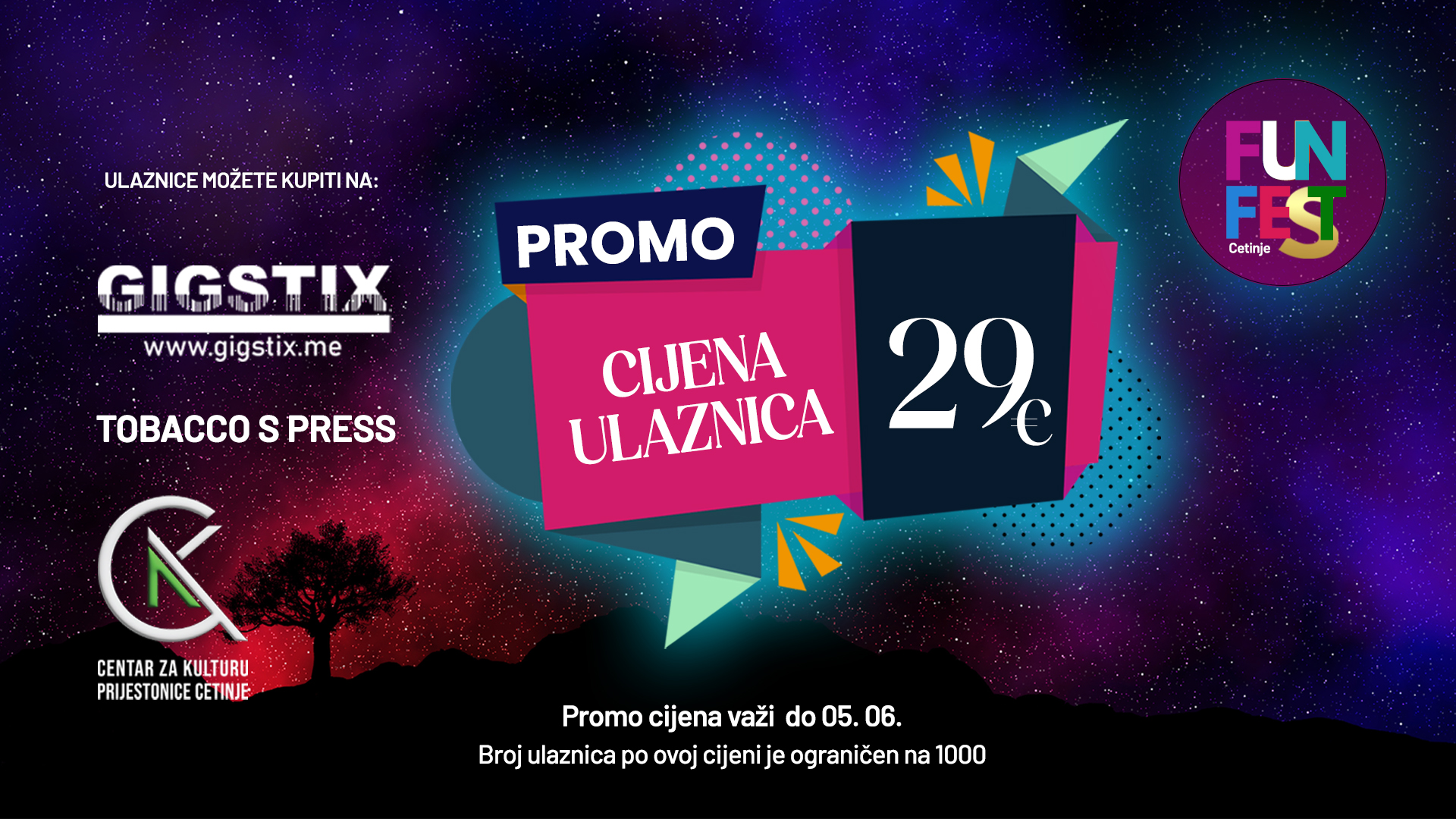 Festival komedije i zabave „FunFest Cetinje“: PROMO paket od 29 evra