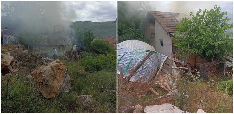 U požaru izgorio krov kuće na Marezi, nema povrijeđenih