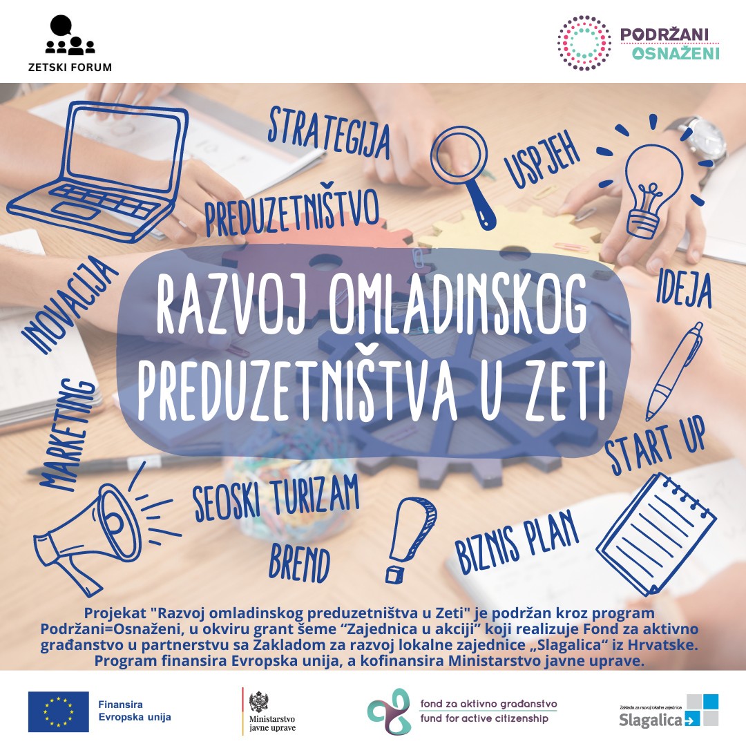 NVO Zetski forum najavio početak projekta „Razvoj omladinskog preduzetništva u Zeti“