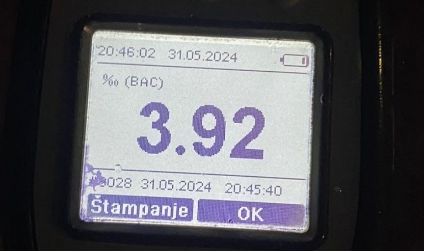Uhapšen Nikšićanin: Vozio sa čak 3,92 promila alkohola u krvi