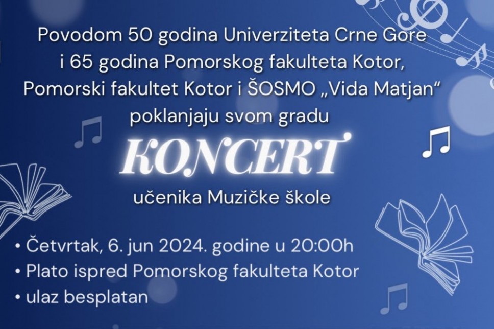 Koncert u Kotoru: 50 godina UCG i 65 godina PFK