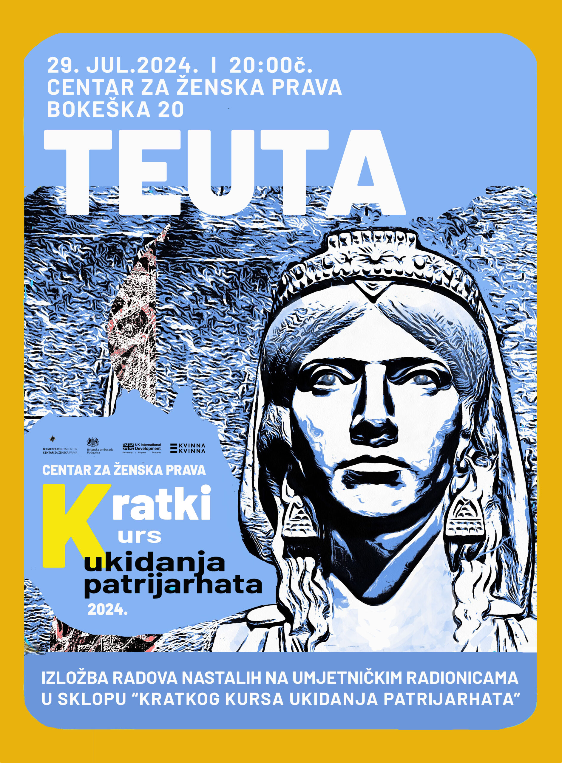 Izložba „Teuta“, posvećena čuvenoj ilirskoj kraljici će biti otvorena 29. jula u prostorijama “Centra za ženska prava”