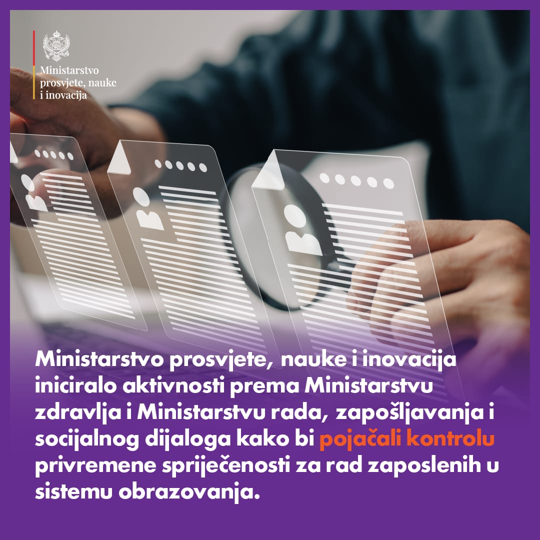 MPNI: Pojačati kontrolu bolovanja zaposlenih u obrazovnim ustanovama