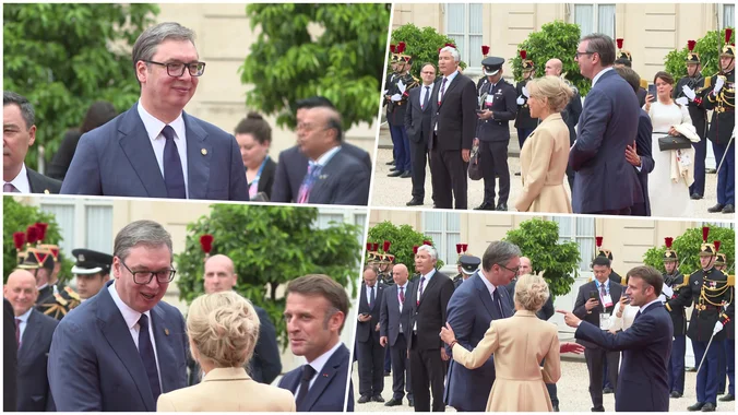 Vučić na Makronovom prijemu u čast Olimpijskih igara: Predsjednik Srbije sa 100 lidera u Jelisejskoj palati