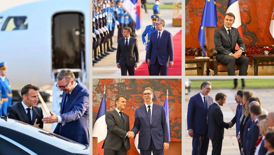 Predsjednik Francuske sletio u Srbiju: Vučić dočekao Makrona (VIDEO/FOTO)
