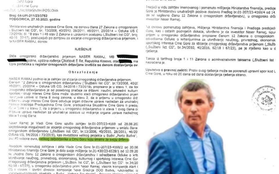 Slučaj Nasera Ramaja: Neki ne mogu ni da pomisle o dobijanju državljanstva a neki mogu jer su „veliki zaljubljenici u Crnu Goru“
