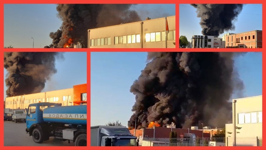 Veliki požar u magacinu fabrike boja i lakova „Nevena Kolor“, vatrogasci na terenu (VIDEO)