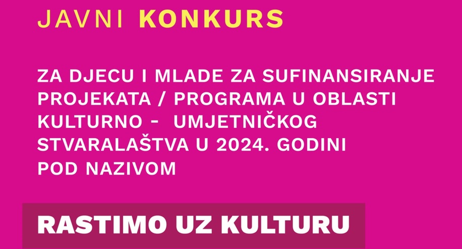 Konkurs za djecu i mlade za sufinansiranje projekata i programa u oblasti kulture i umjetnosti: Budžet 150 hiljada evra