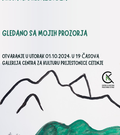 Izložba “Gledano sa mojih prozorja” umjetnika Krsta Andrijaševića 1. oktobra na Cetinju