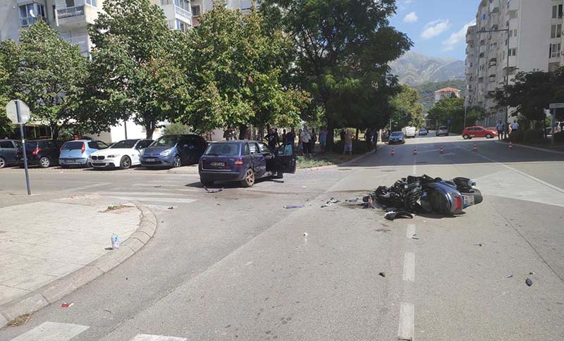 Saobraćajna nesreća u Baru, povrijeđen motociklista