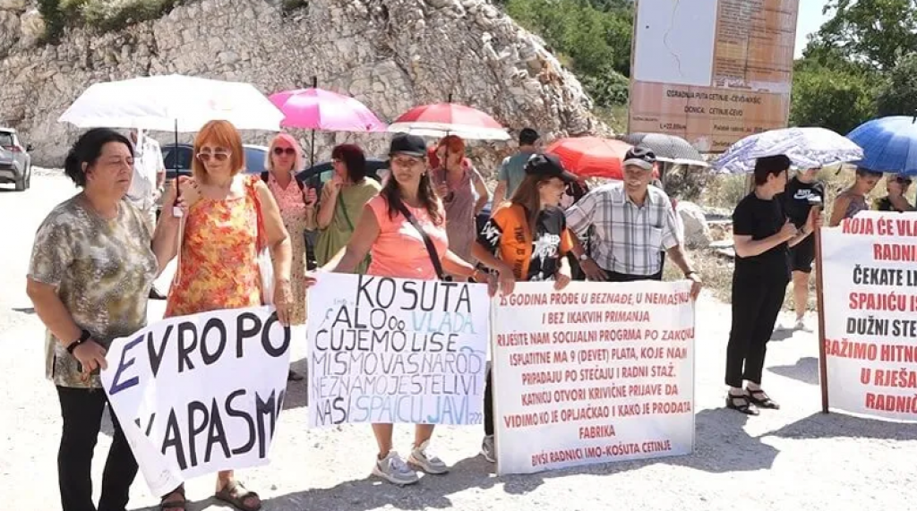 Protesti se nastavljaju: Radnici „Košute“ blokiraće put Cetinje – Podgorica na sat vremena i 30 minuta