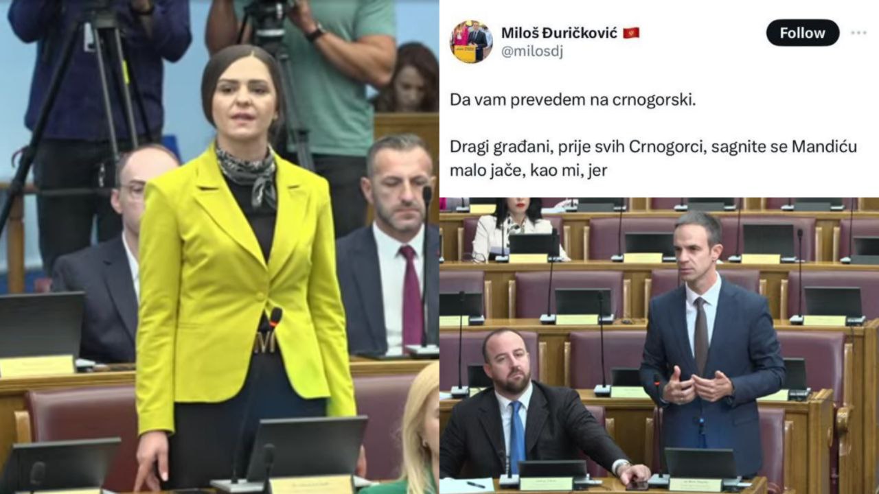 Žestoko na početku sjednice: Andrić (PES) reagovala na skandalozan tvit Đuričkovića iz SD, Mugoša ga pravda da je u pitanju polička floskula!
