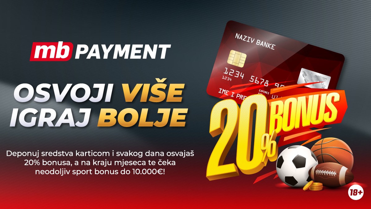 Uplati karticom, svakog dana osvoji 20% bonusa i učestvuj i trci za 10.000€!