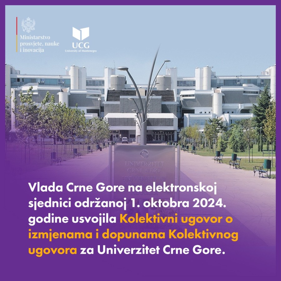 Zarade za administrativno i tehničko osoblje na UCG uvećavaju se tri odsto