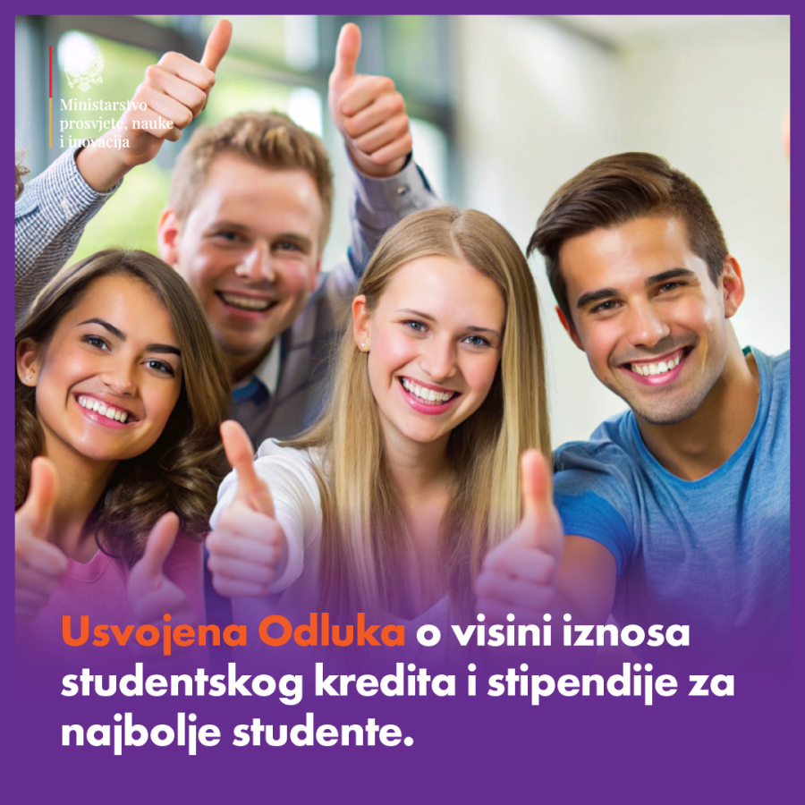MPNI: Uvećani iznosi kredita i stipendija za najbolje studente
