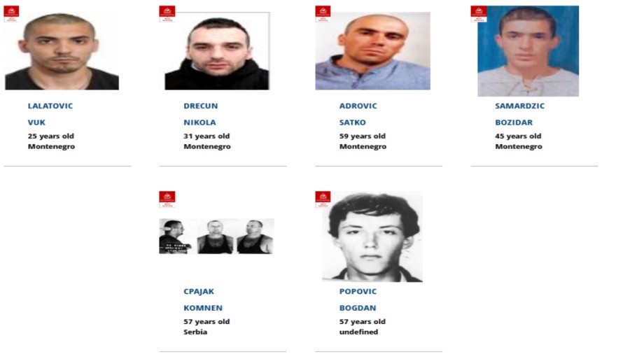 Crna Gora preko Interpola javno potražuje šest osoba