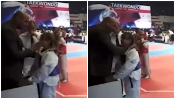 Nasilnik iz lažne države ošamario dijete jer je izgubilo od takmičarke iz Srbije (UPOZORENJE, UZNEMIRUJUĆI VIDEO)