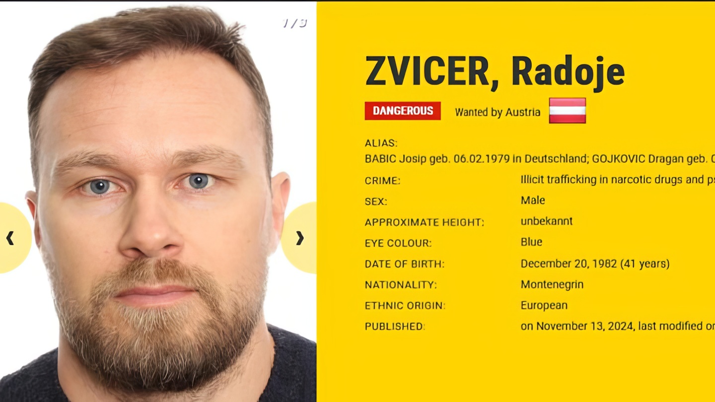 Lihteneger: Ne može se isključiti mogućnost da se Zvicer krije u Austriji
