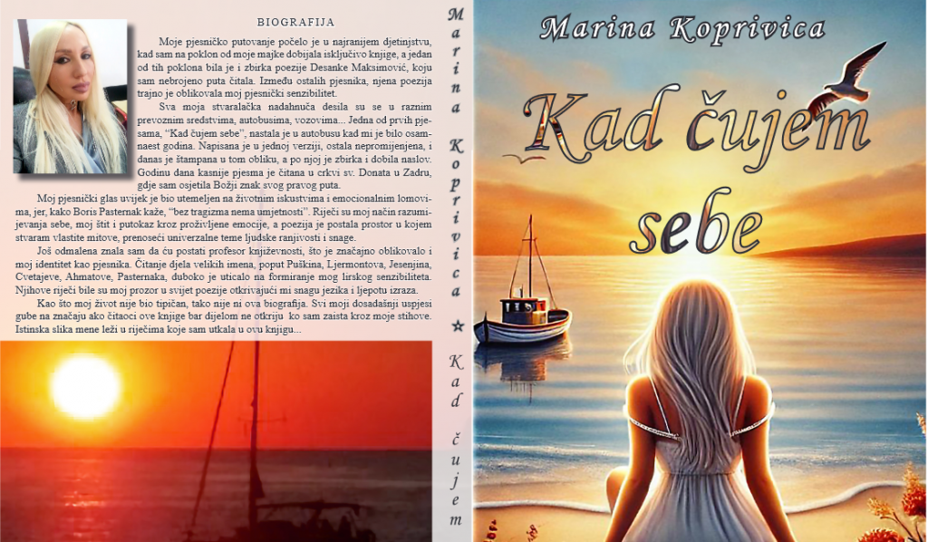 Sjutra u 19:00 u KIC „Budo Tomović“: Promocija knjige poezije Marine Koprivice „KAD ČUJEM SEBE“