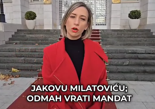 (VIDEO) Kaluđerović ispred Predsjedništva: U slučaju kolaboracije sa DPS, Milatović je u ovoj zgradi ULJEZ!