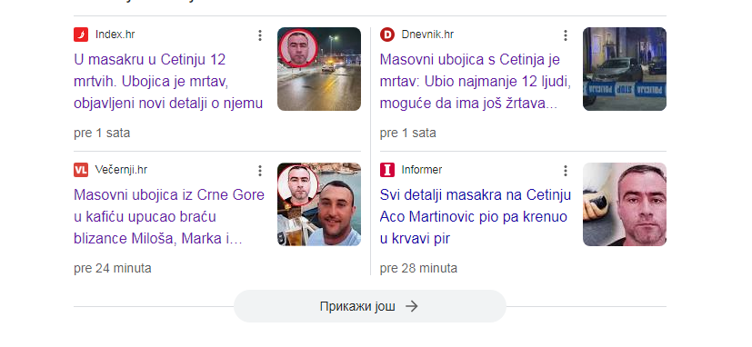 Evo kako su o tragediji na Cetinju izvještavali regionalni mediji