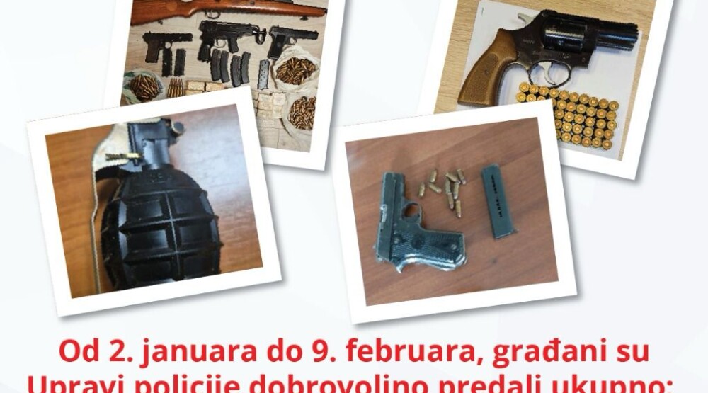 Građani do danas predali policiji 2.544 komada oružja, 85.077 municije
