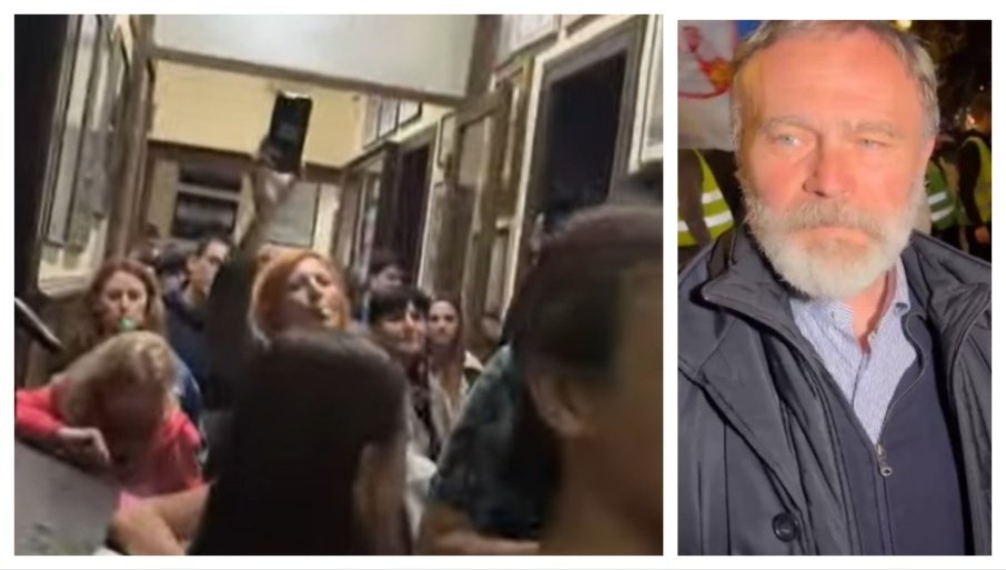 Novi Sad: Pogledajte kako indoktrinisani i raspušteni srednjoškolci, predvođeni profesorkom, pozivaju direktora škole da „izađe napolje“