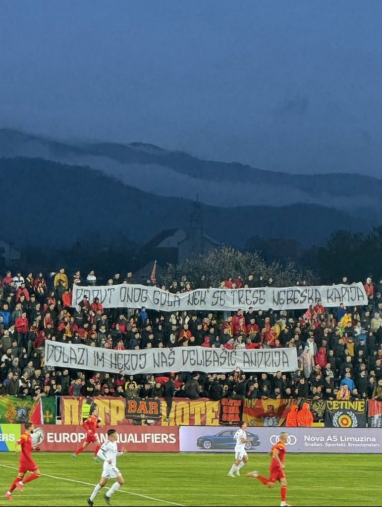 (VIDEO) Sramna skandiranja na utakmici u Nikšiću: U noći odavanja počasti Andriji Delibašiću, Marku Kovačeviću upućivali gnusne uvrede!
