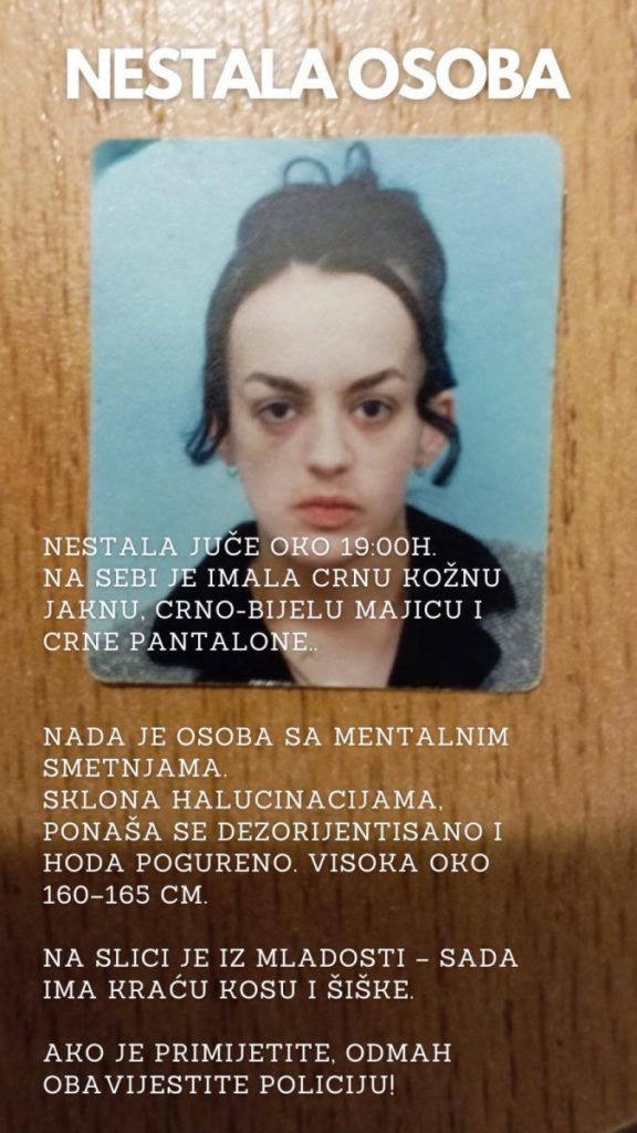 U Podgorici nestala Nada Ćetković, porodica moli za pomoć