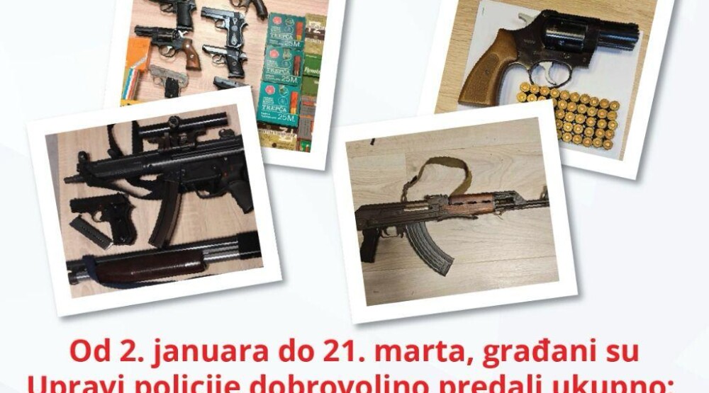 U prethodnih šest dana dobrovoljno vraćeno 39 komada oružja, osam ručnih bombi…