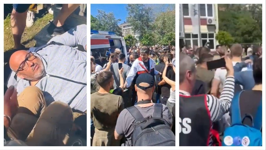 Blokaderi divljački napali dekana Fakulteta sporta i fizičkog vaspitanja u Novom Sadu (VIDEO)