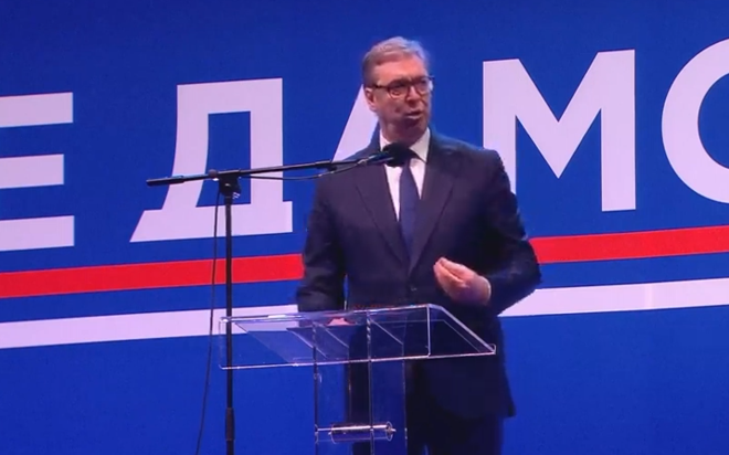 Vučić sa skupa u Beogradu: Završeno je sa obojenom revolucijom, kičma srpskog naroda ne može da se slomi; Uvijek će svi imati pruženu ruku – ali ne za rušenje Srbije!