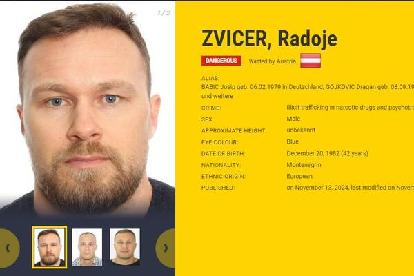 I zvanično objavljena Interpolova potjernica protiv Radoja Zvicera