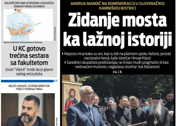„Drugofamilijaško srbofobno glasilo ne dozvoljava čak ni da se u toj tihoj muci i molitvi oda počast nevinoj dječici i ženama, žrtvama komunističkog terora“