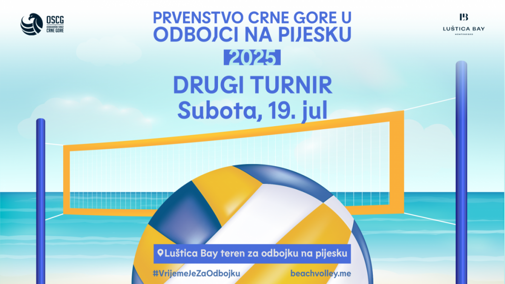 Drugi turnir Prvenstva Crne Gore u odbojci na pijesku u subotu u Luštica beju