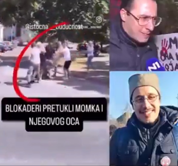 „Emancipatorska“ Srbija na djelu: Blokader krvnički šutira momka u glavu dok leži na zemlji (VIDEO)