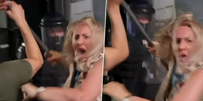 MUP otkrio pravu istinu o fotografiji na kojoj je predstavljeno da udaraju ženu:Metalnom šipkom je udarala Žandarmeriju, segment izvučen iz konteksta (VIDEO)