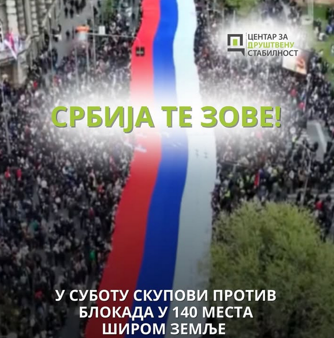 Najveće okupljanje do sada: Danas se očekuje preko 150.000 ljudi u oko 140 mjesta širom Srbije, predsjednik Vučić šetaće zajedno sa građanima na Voždovcu