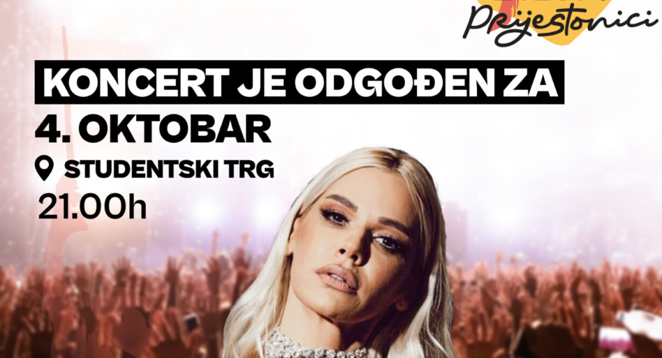 Koncert Nataše Bekvalac na Cetinju odložen za 4. oktobar