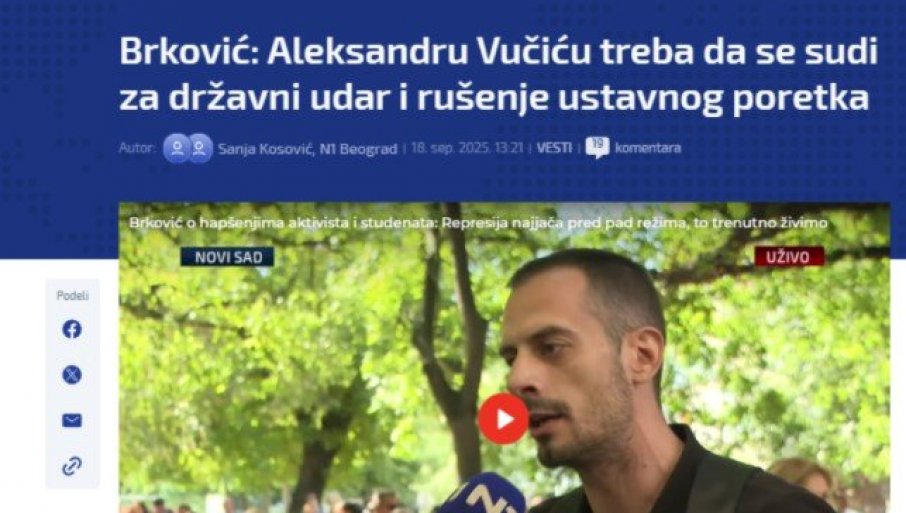 Čelni ljudi Novog Sada: U Brkovićevoj glavi je mrkli mrak, o politici ne zna ništa, ali zna mnogo o mržnji protiv Srbije